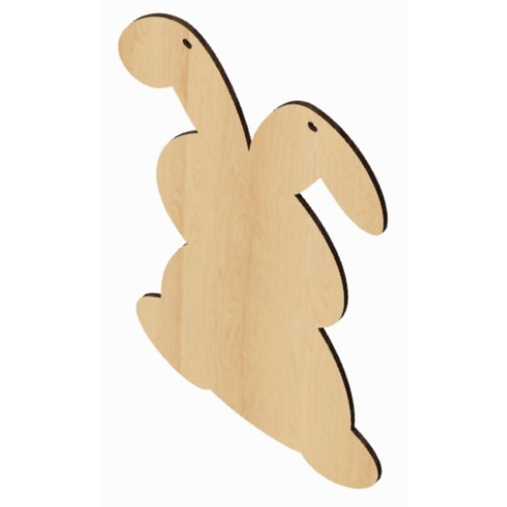 Semn de Paste din lemn taiat cu laser, Intrahome, 17x29 cm, 3mm-4mm