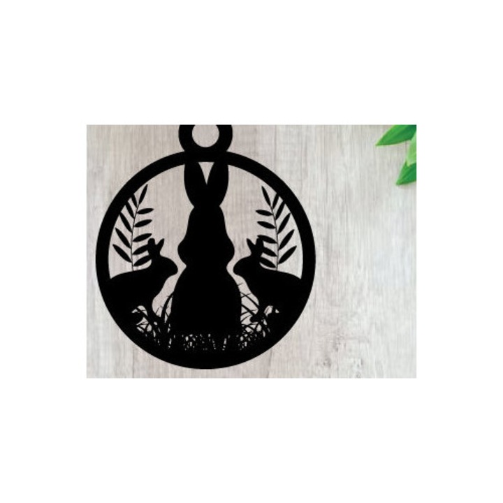 Accesoriu decorativ, Intrahome, Iepuras de Paste din metal, 40x50cm