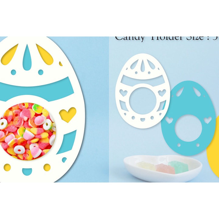 Accesorii decorative, Intra, Horder oua de Paste, 15x15cm, din plywood 3mm-4mm, fabricat in Grecia