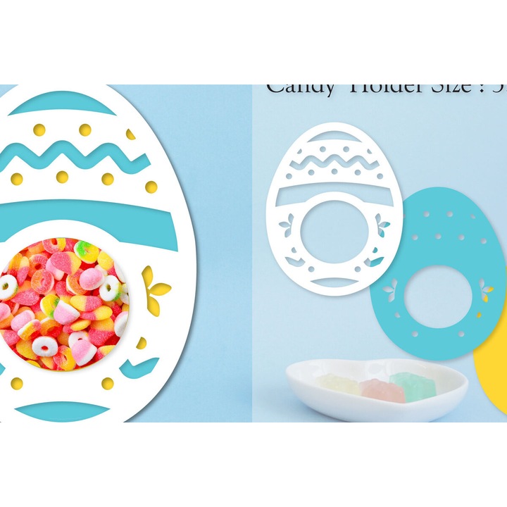 Accesorii decorative, Intrahome, Horder oua de Paste, din plywood, 3mm-4mm, culoare wenge, dimensiune 15x15cm