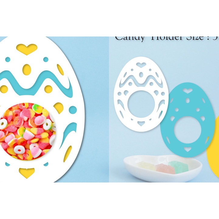 Accesorii decorative, Intrahome, Horder oua de Paste, din plywood, 3mm-4mm, culoare wenge, dimensiune 15x15cm