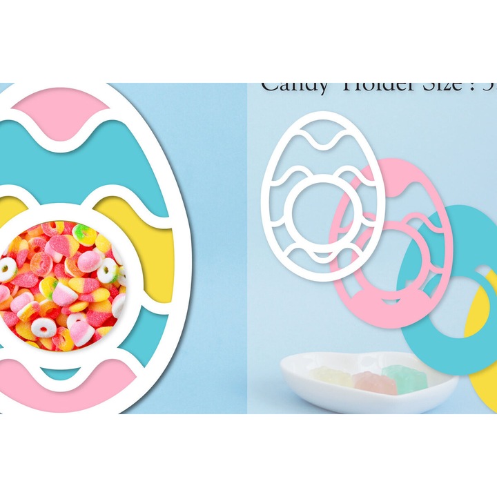 Accesorii decorative, Intrahome, Horder oua de Paste, din plywood, 3mm-4mm, culoare wenge, dimensiune 15x15cm