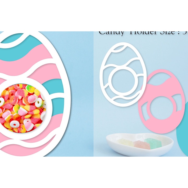 Accesorii decorative, Intrahome, Horder oua de Paste, din plywood, 3mm-4mm, culoare wenge, dimensiune 15x15cm