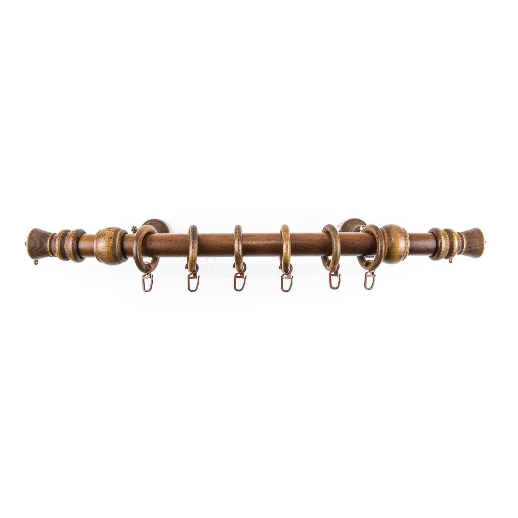 Galerie lemn masiv, culoare nuc, model KING, 300 cm, accesorii incluse, KIT COMPLET