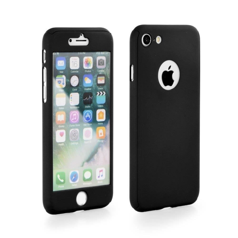 Husa iPhone 7 / 8 Full Body 360 + Folie sticla Neagra
