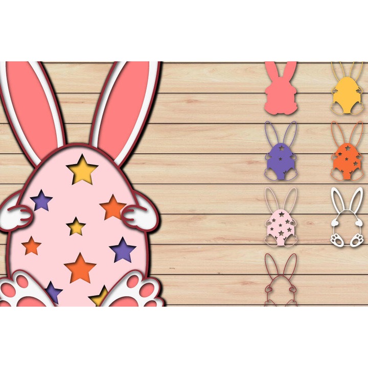 Ou de Paste, hartie de decupat 3D, multistrat, dimensiune 15x15 cm