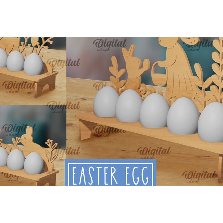 Set Paschaline theke augon, Intrahome, din plywood 3mm-4mm, 15x15cm, ideal pentru DIY