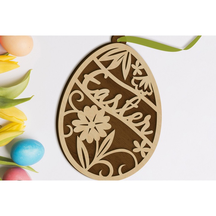 Set de artizanat, Intrahome, etichete pascale, din plywood 3mm-4mm, dimensiuni 3x4cm