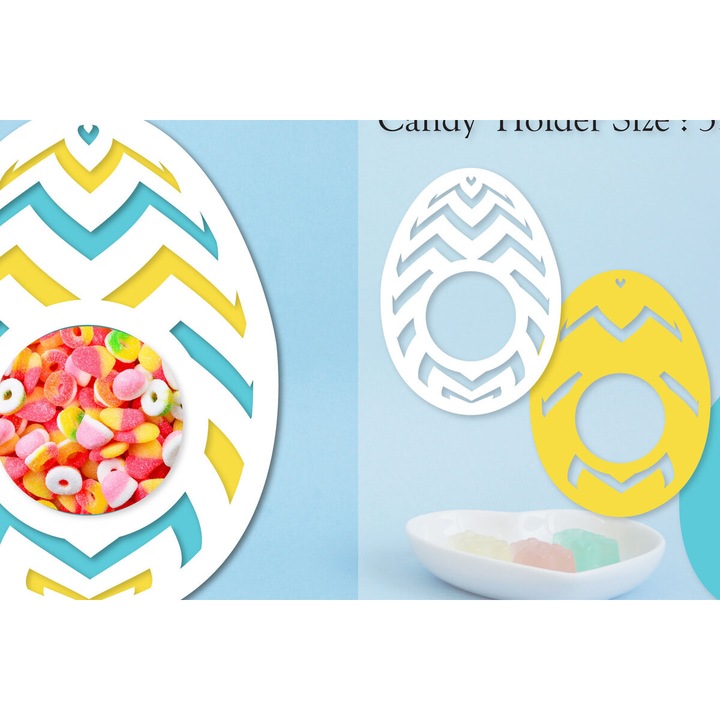 Accesorii decorative, Intrahome, Horder oua de Paste, din plywood, 3mm-4mm, culoare wenge, dimensiune 15x15cm