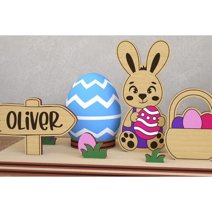 Augostasio pentru Paste, Intrahome, din plywood, 3mm-4mm, culoare wenge, dimensiune 15x15cm