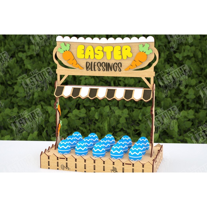 Augostasio pentru Paste, Intrahome, din plywood, 3mm-4mm, culoare wenge, dimensiune 15x15cm