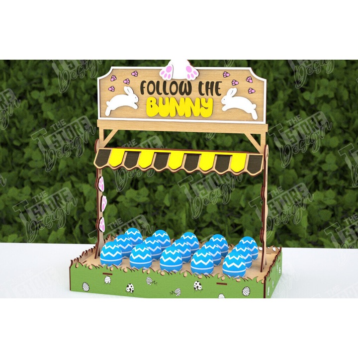 Augostasio pentru Paste, Intrahome, din plywood 3mm-4mm, 15x15cm, set decorativ