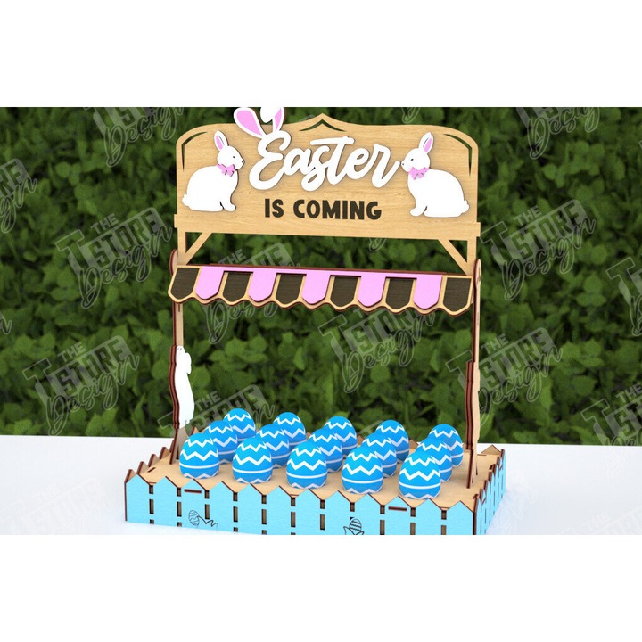 Augostasio pentru Paste, Intrahome, din plywood, 3mm-4mm, culoare wenge, dimensiune 15x15cm