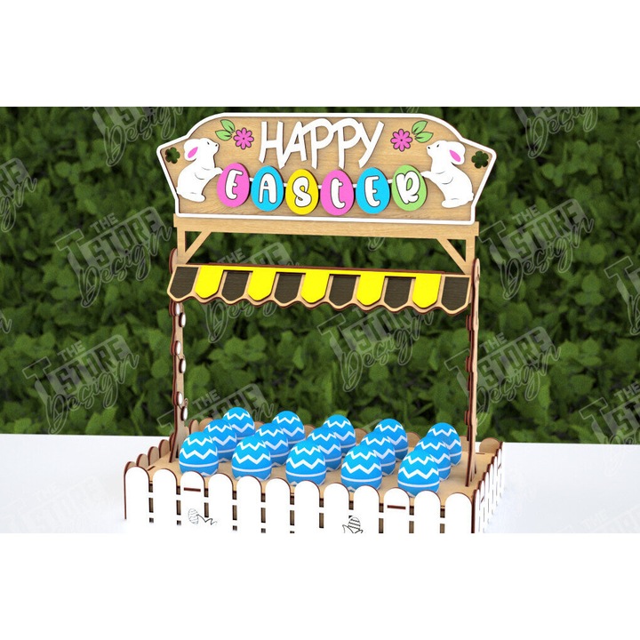 Augostasio pentru Paste, Intrahome, din plywood, 3mm-4mm, culoare wenge, dimensiune 15x15cm