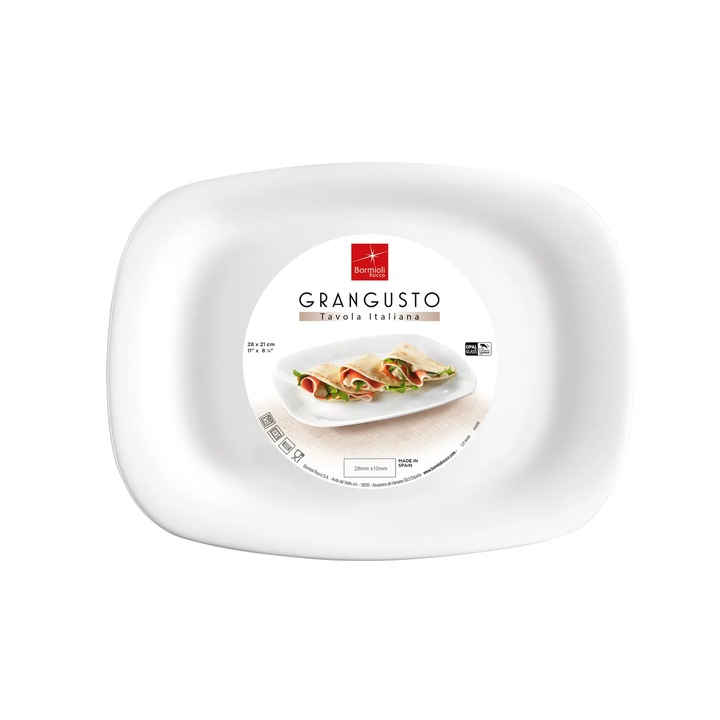 Platou Grangusto Piadina Plate 28x21cm Bormioli Rocco