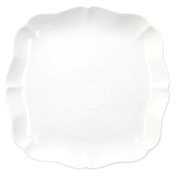Platou patrat pentru desert Andrea Fontebasso Brigitte, Portelan, 27 x 27 cm, Alb