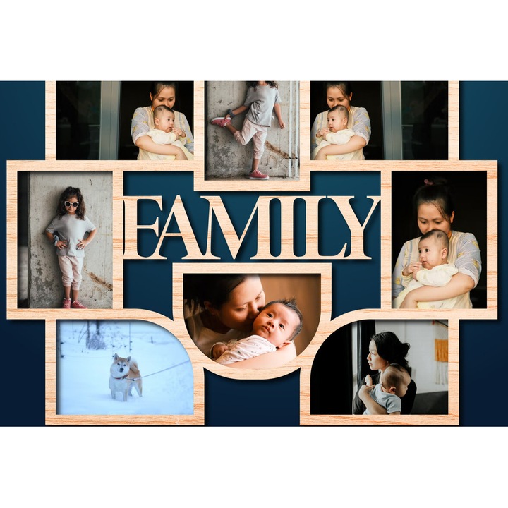 Rame foto clasice, Intrahome, 20x25cm, din plywood 3mm-4mm, set de 2 bucati