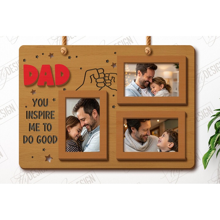 Rame foto clasice, Intrahome, Kremaste kornizes, 20x25cm, plywood 3mm-4mm