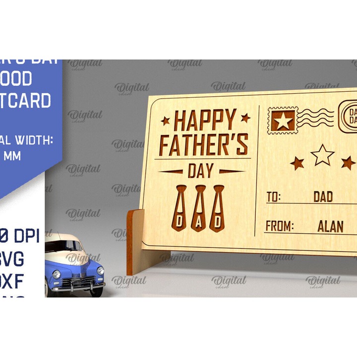 Felicitare set, Intrahome, Kopsimo me leizer, 3mm-4mm, wenge, 30x20cm