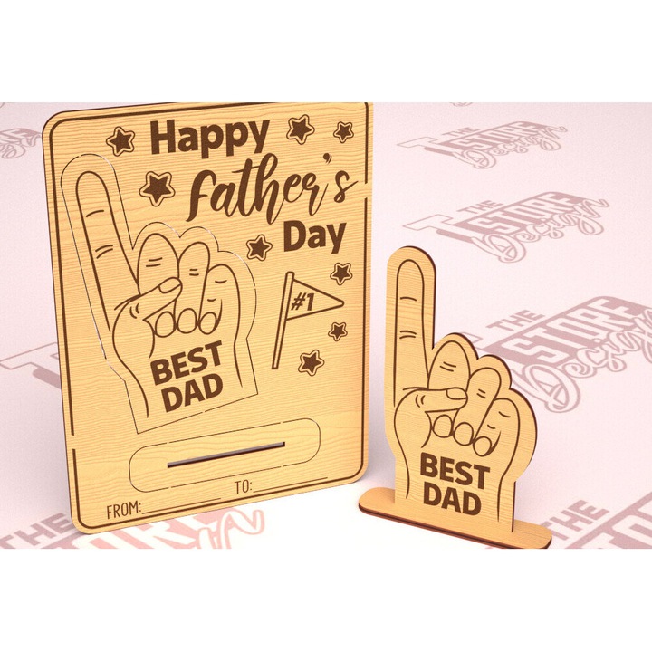 Felicitare, Intrahome, din lemn plywood, 3mm-4mm, culoare wenge, dimensiune 10x15cm