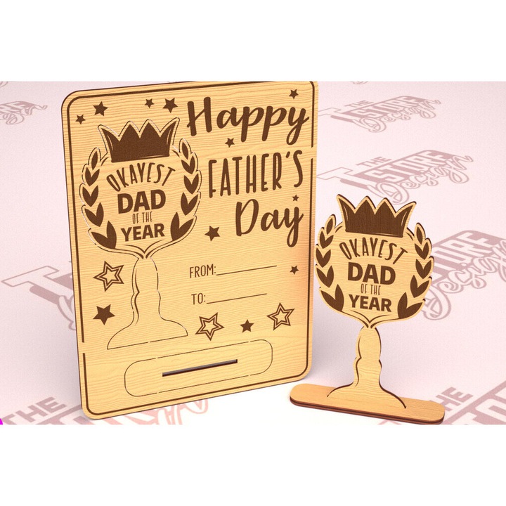 Felicitare din lemn, Intrahome, 10x15cm, wenge, 3mm-4mm, set pentru decorare DIY