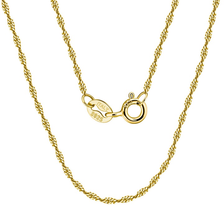 Colier argint 925 placat cu aur 18K, BeSpecial, CRR135, Auriu