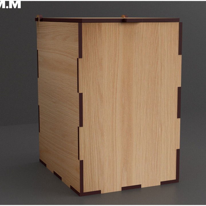 Cutie de depozitare Flip Box, Intrahome, din plywood 3mm-4mm, 30x20cm, pentru proiecte DIY