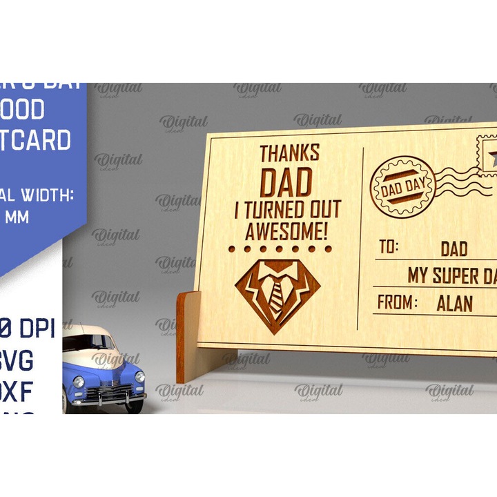 Felicitare set, Intrahome, Kopsimo me leizer, 3mm-4mm, wenge, 30x20cm