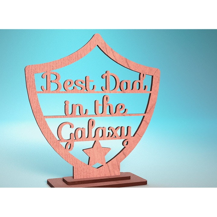 Felicitare, Intrahome, Karta pentru petrecerea tatalui, din lemn, 3mm-4mm, culoare wenge, dimensiune 10x15cm