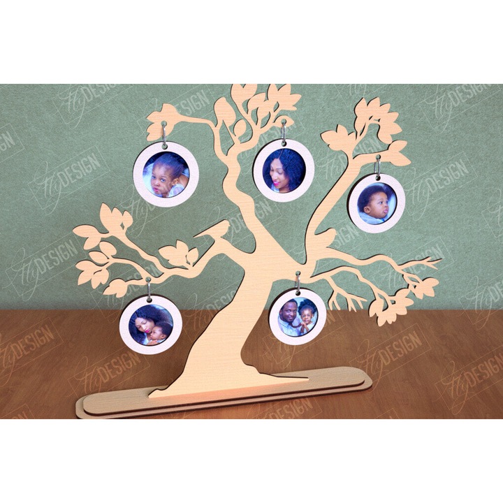 Copac su suport poze familie, Intrahome, 20x25 cm, bej