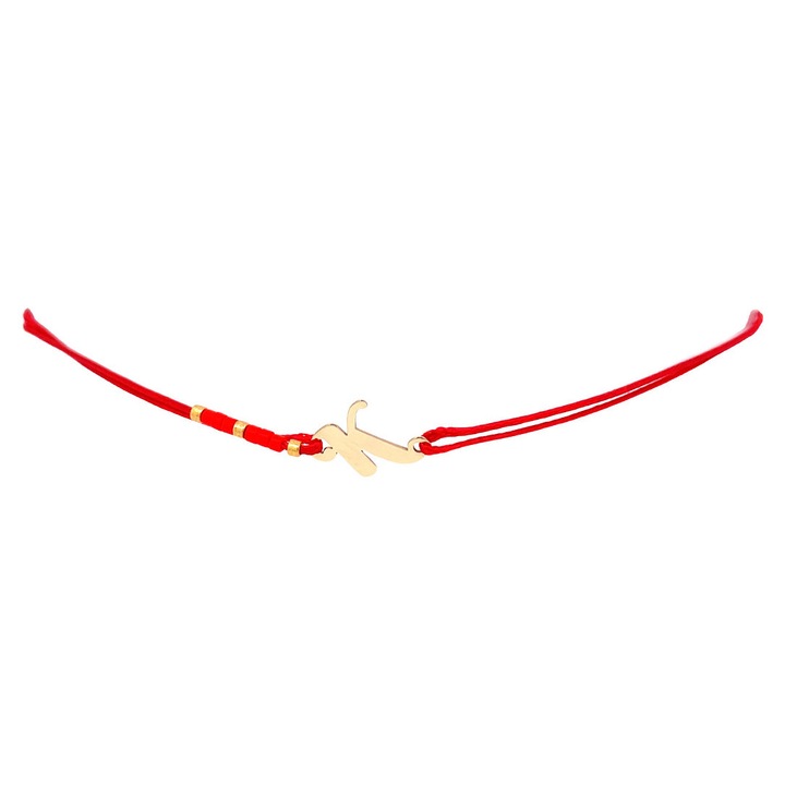 Bratara snur cu initiala "K" din aur 14 K