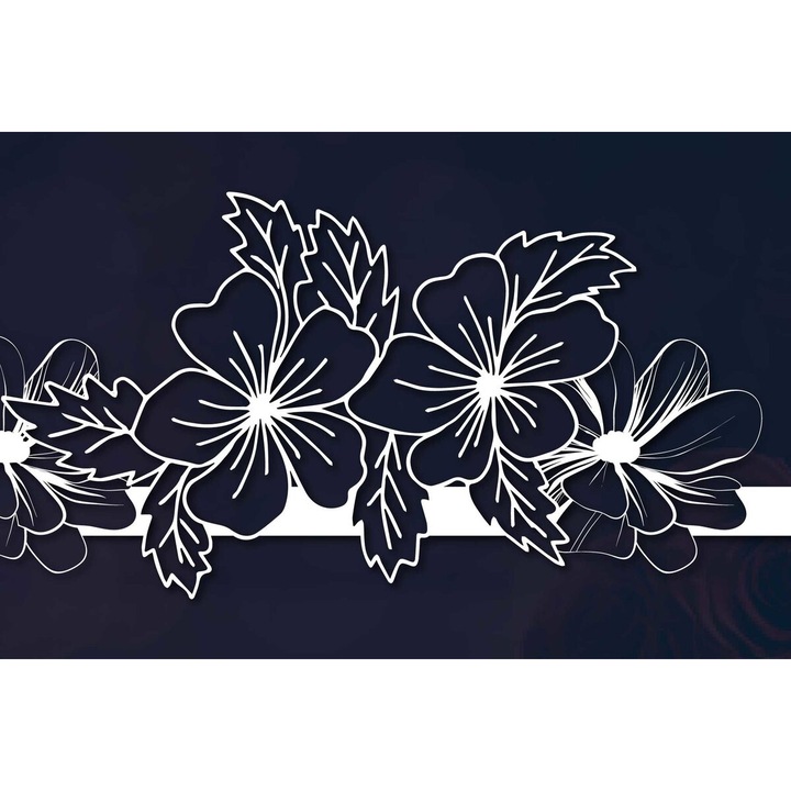 Semn floral din lemn, Intrahome, 3mm-4mm, 30x20cm, pentru decorare si proiecte DIY