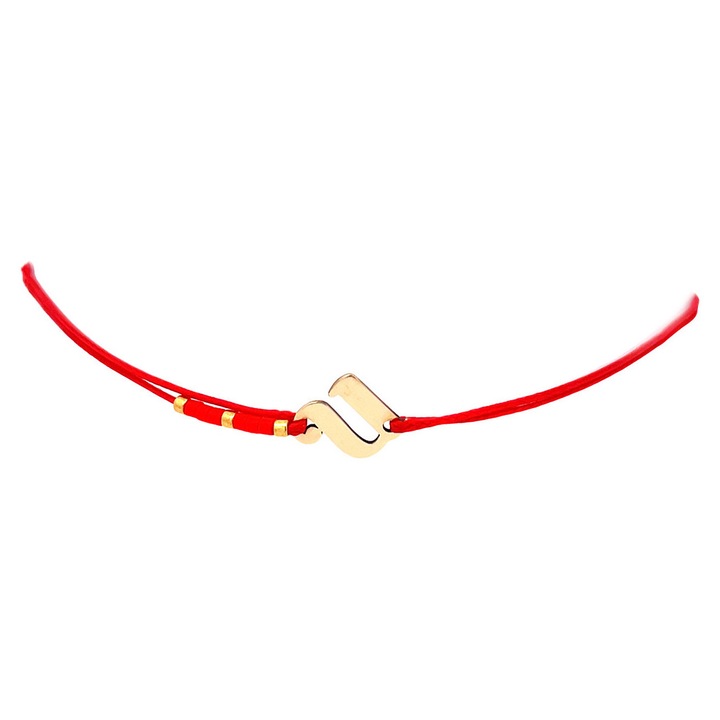 Bratara snur cu initiala "U" din aur 14 K