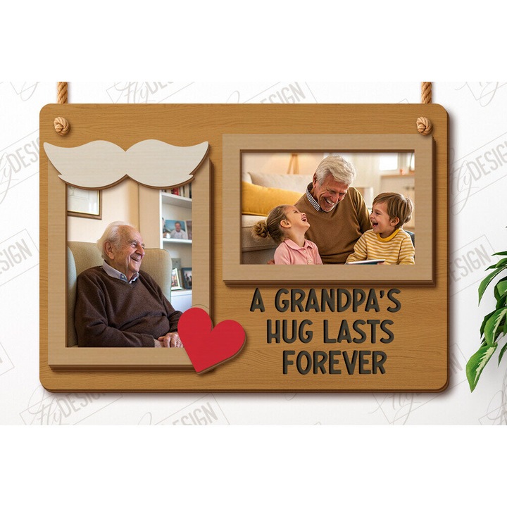 Rame foto clasice, Intrahome, Kremaste kornizes, 20x25cm, din plywood 3mm-4mm, pentru decorare si proiecte DIY