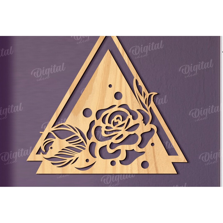 Accesorii decorative, Intrahome, diakosmese toichou floral, wenge, 30x20cm, 3mm-4mm