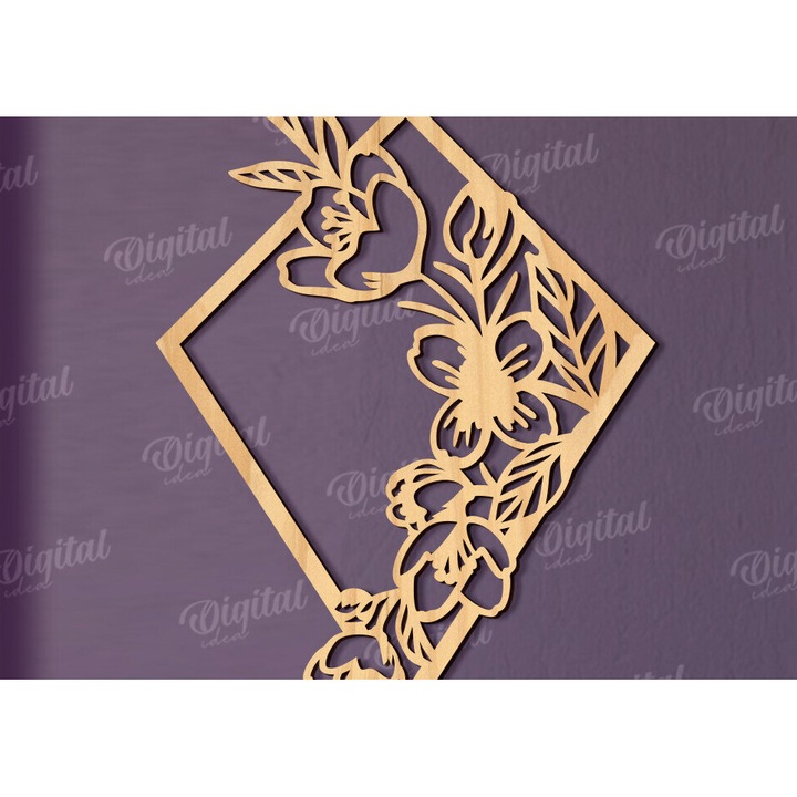 Accesorii decorative, Intrahome, diakosmese toichou floral, wenge, 3mm-4mm, 30x20cm