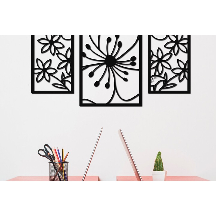 Accesorii decorative, Intrahome, diakosmese toichou floral, wenge, 30x20cm, 3mm-4mm