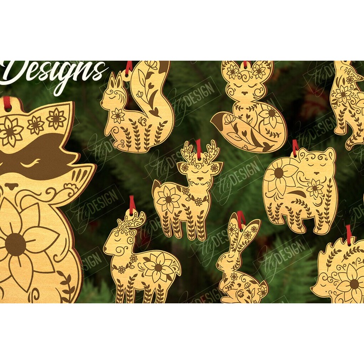 Set de desme stolidi laikon zoon, Intrahome, plywood 3mm-4mm, culoare wenge, dimensiune 6x6 cm