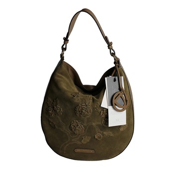 Geanta Dama din piele naturala, Dellaconte, Kaki cu Maro Geanta Dama din piele naturala, Dellaconte, Kaki cu Maro