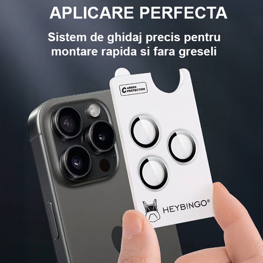 Protectie Camere Pentru Apple iPhone 15 PRO/15 PRO Max HEYBINGO