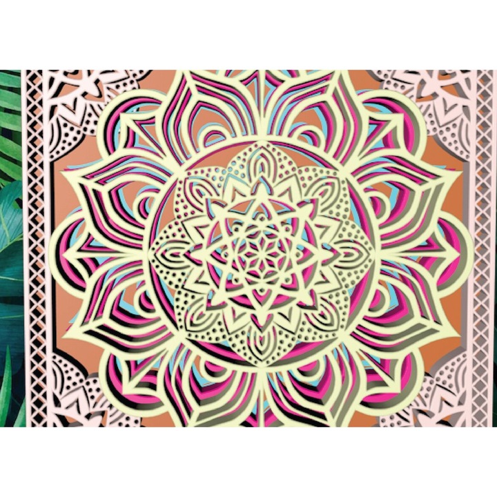 Rame foto clasice, Intrahome, Korniza Mandala, 5 stroseis, wenge, 30x30cm