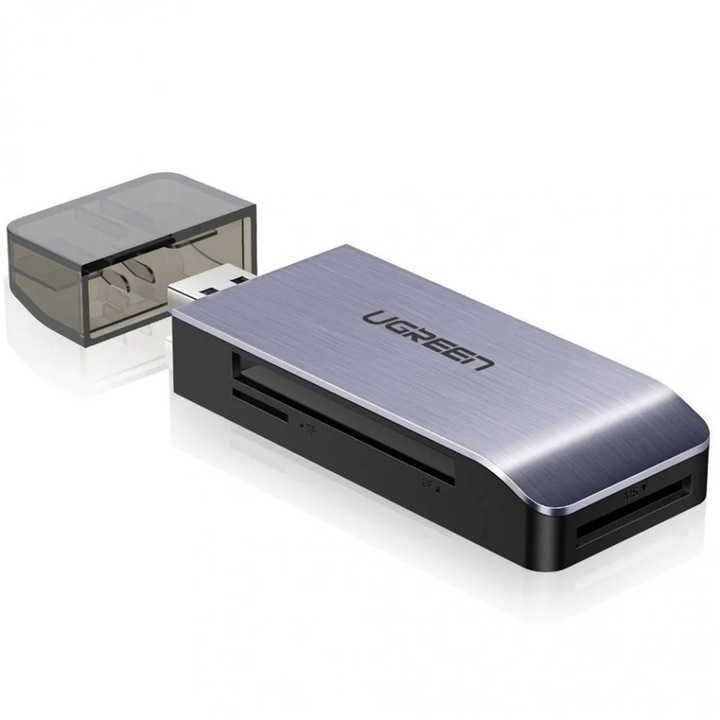 Cititor de carduri UGREEN CM180, USB, 512GB, 5Gbps, gri