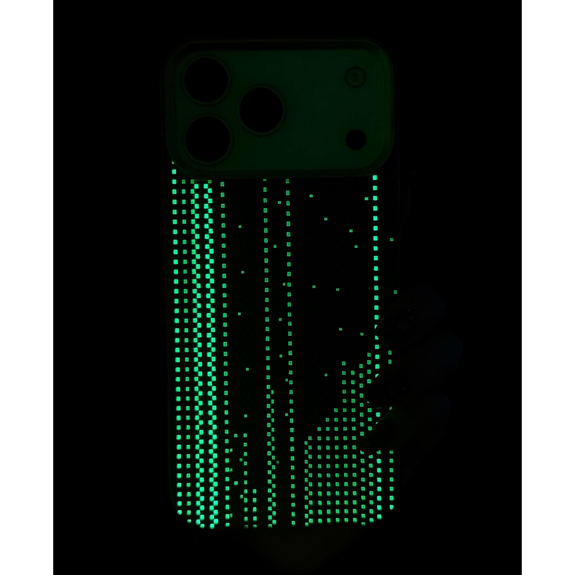 Husa Premium pentru iPhone 17 Pro, Policarbonat, Efect fosforescent, functie MagSafe, Ultra Slim, Neagra
