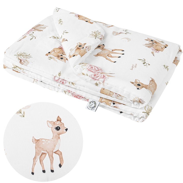 Baba ágytakaró, Bonjour Cherie, 75x100 cm, 100% prémium pamut, antiallergén