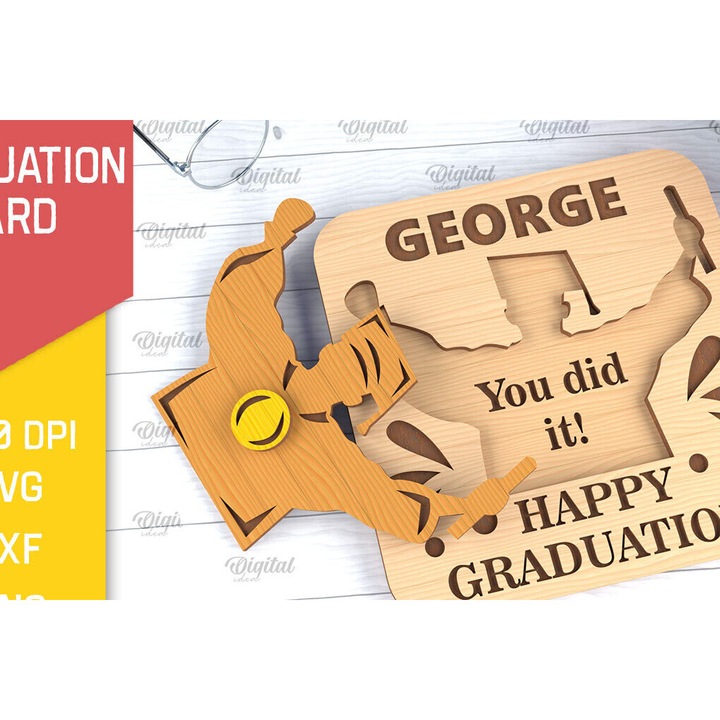 Felicitari, Intrahome, eucheteria din plywood, wenge, 3mm-4mm, 10x15cm