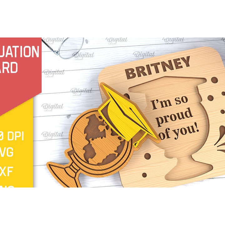 Felicitari, Intrahome, eucheteria din plywood, 3mm-4mm, culoare wenge, dimensiune 10x15cm