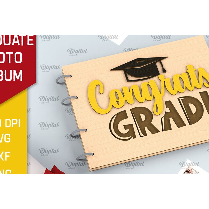 Album foto din lemn, Intrahome, 3mm-4mm, wenge, 30x20 cm