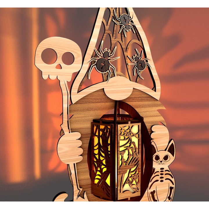 Accesorii decorative, Diakosmese Keropegias Halloween Gnome, plywood 3mm-4mm, 2x4cm