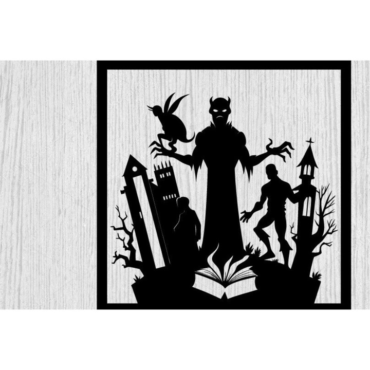 Matrita pentru taiare laser, Intrahome, model de Halloween, 40x50 cm