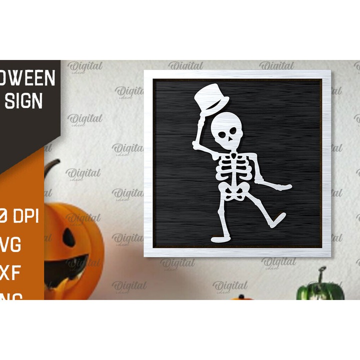 Accesorii decorative, Intrahome, Plywood wenge, 3mm-4mm, 15x15cm, set pentru Halloween